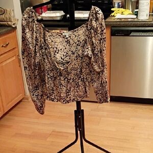 Patrons of Peace Black and White Floral Blouse